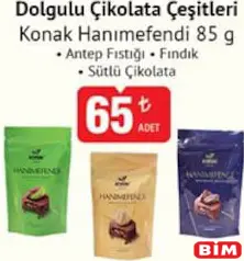 KONAK HANIMEFENDİ DOLGULU ÇİKOLATA ÇEŞİTLERİ 85 G fiyat ve kampanya bilgisi